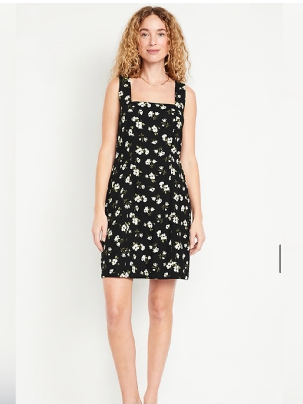 Old Navy Black Floral Sleeveless Mini Dress | Size Large